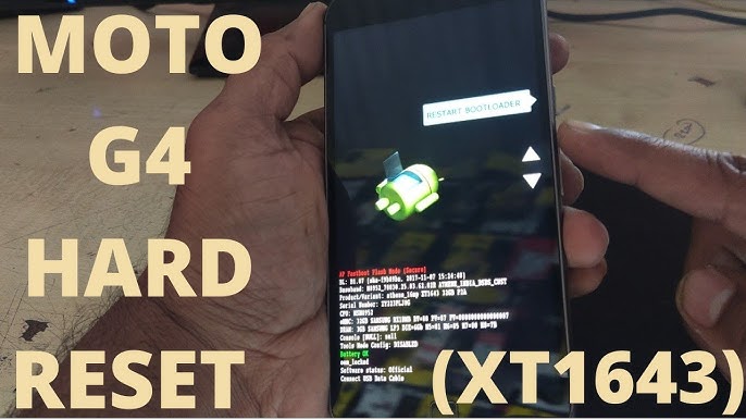 Como fazer um hard reset em MOTOROLA Moto G4 Play XT1607? 