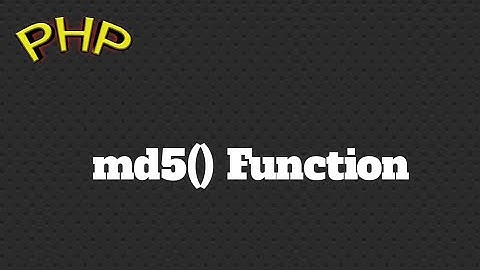 Md5 function in php,string encryption function