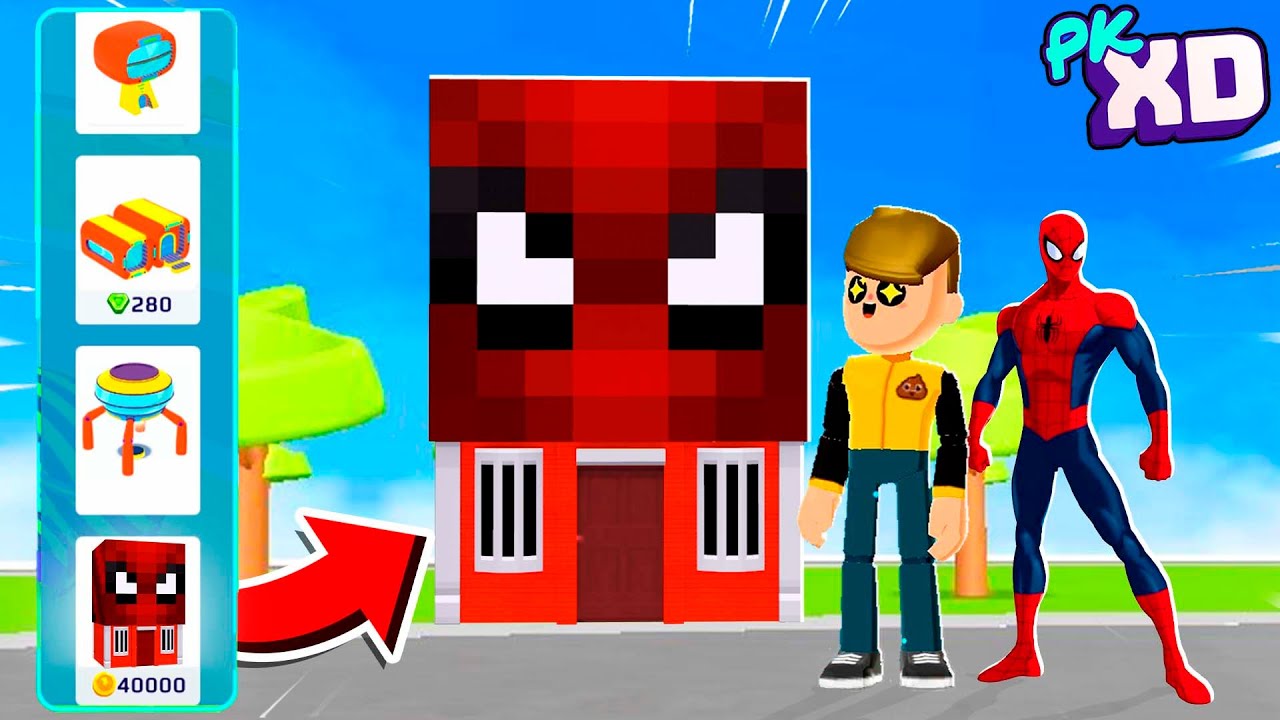 CRIEI A CASA DO HOMEM ARANHA NO PK XD - YouTube