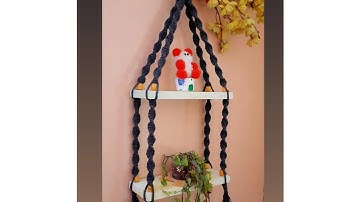DIY Macrame Shelf ||Hanging|Macrame Rack||Easy Macrame Tutorial ||😊👌🏻#macrametutorial #wallshelf
