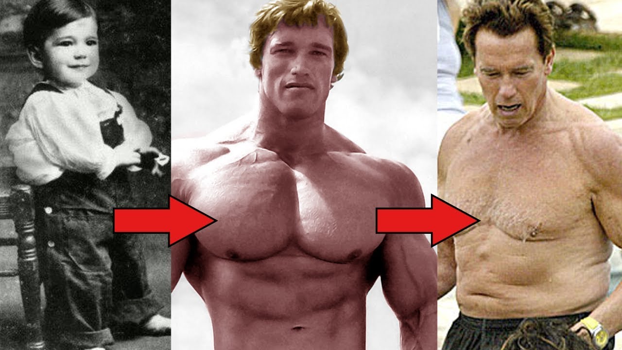 Arnold Schwarzenegger then and now