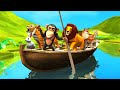 बंदर हिरण बाघ और जादुई नाव Monkey Deer Tiger and Magical Boat Hindi Kahaniya हिंदी कहनिया Stories