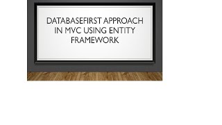 Database First Approach Using Entity Framework with CRUD operations in MVC