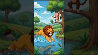 बांदर ने शेर को बना दिया बेवकुफ 🙏 l funny virtual reality videos 360 #shorts