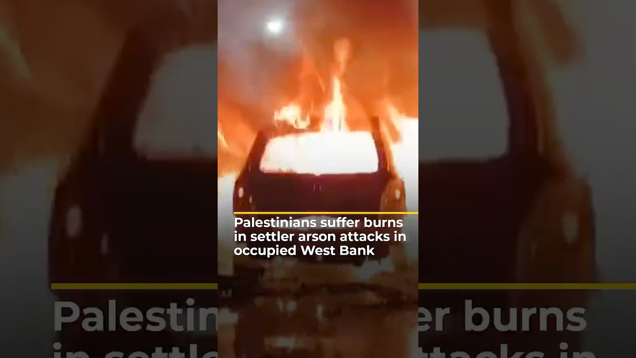 إصابات بين الفلسطينيين جراء هجوم المستوطنين على الضفة الغربية | AJ #shorts
