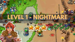 King of Defense: Level 1 NIGHTMARE / DEFENSE OF THE DWART FORTRESS / GAMEPLAY GUIDE screenshot 2