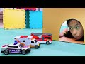 Wendy and Eric Pretend Play with Hot Wheels Toy Cars and Playsets | Kids Learn to Work Together