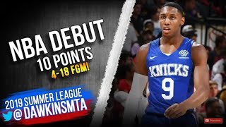 RJ Barrett NBA DEBUT Full Play 2019.07.05 Knicks vs Pelicans - 10 Pts 4-18 FGM!