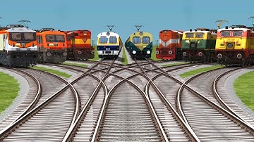 8⚡Trains Running On Bumpy Railroad Tracks || 3d Daimond Railways Journey