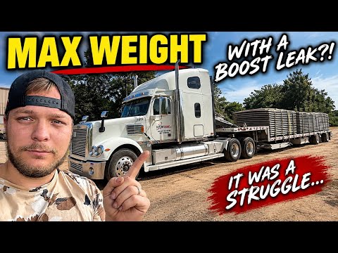 I Hauled at MAX WEIGHT With a MASSIVE Boost Leak… 😳 Stepdeck Vlog #58