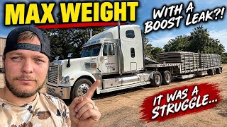 I Hauled at MAX WEIGHT With a MASSIVE Boost Leak… 😳 Stepdeck Vlog #58