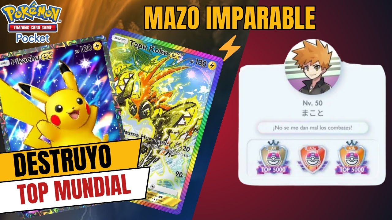Mazo TAPU KOKO EX y PIKACHU EX contra un TOP 5000 mundial | POKEMON TCG ...