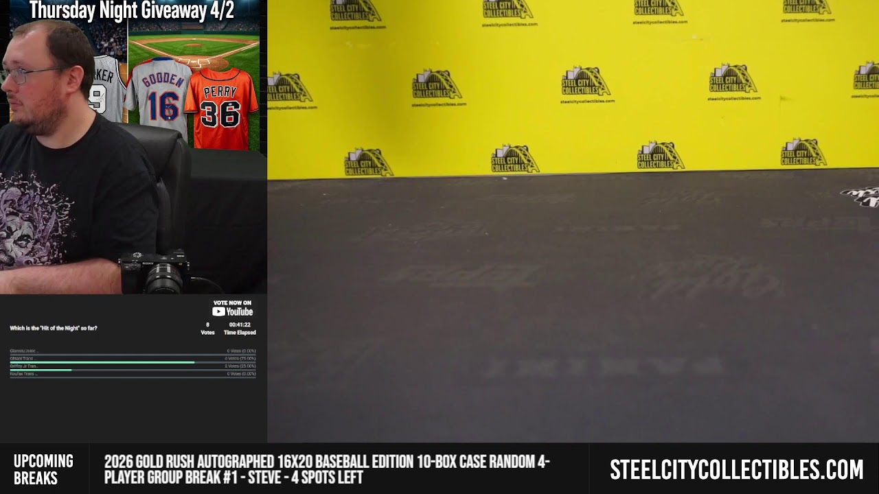 Thursday Night Giveaway & Breaks w/ Steve in the Steel City Break Room - 04/02/2026