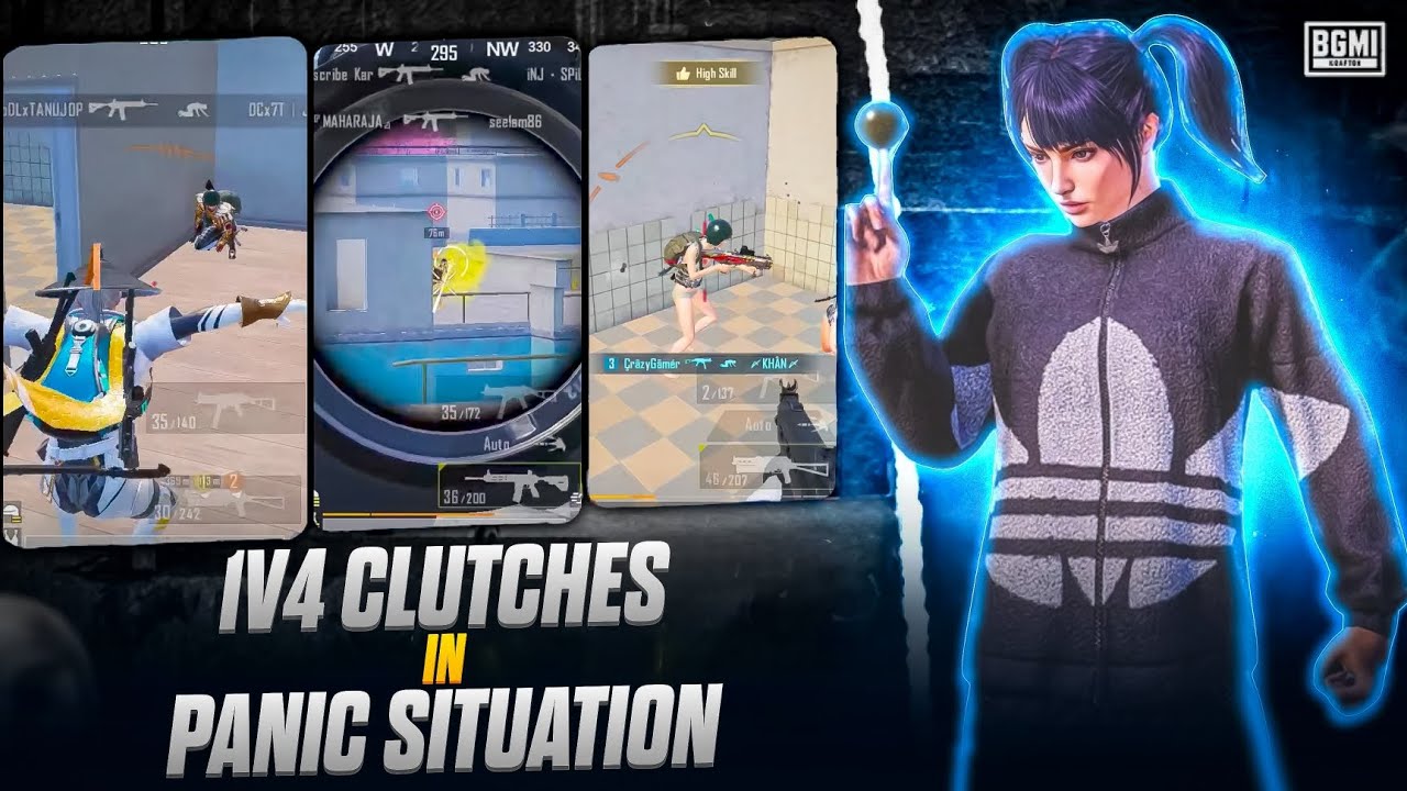 1V4 clutches in panic situation 🔥 | intense lobby clutches | BGMI ...