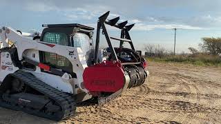 2020 BOBCAT T870 RUBBER TRACKED SKID STEER  Fecon BH062SS3-DCR-1V-S770 Mulching Head