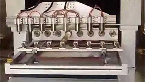 muti head rotary engraving video/multi-head wood cnc router working video/