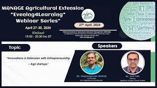 MANAGE Agricultural Extension Webinar Series Phase 1