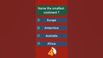 Geography Quiz | Smallest Continent | Quiz 51