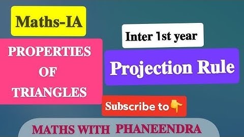 #ProjectionRule #Properties of Triangles # Maths-1A #Jee #Eamcet #Bitsat #SSC #NDA#𝐕𝐢𝐝𝐞𝐨-02