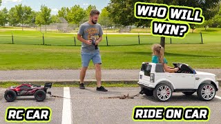 RC CAR vs Ride on TOY CAR Tug a war by Fivo Nine 12,346 views 10 months ago 4 minutes, 15 seconds