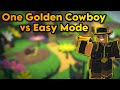 1 golden cowboy vs easy mode  tower defense simulator