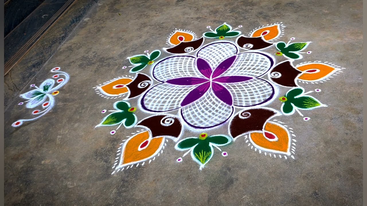 🌺Friday special diya rangoli with dots, Treditional design🌹 #azhagukolam #rangoli #kolamdesign 