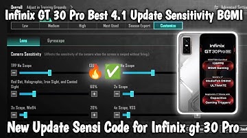 Infinix GT 30 Pro Best 4.1 Update Sensitivity BGMI | New Update Sensi Code for Infinix gt 30 Pro 