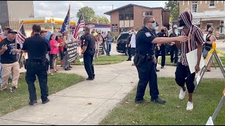 Trump supporters and Black Lives Matter protesters clash in Highland, Illinois