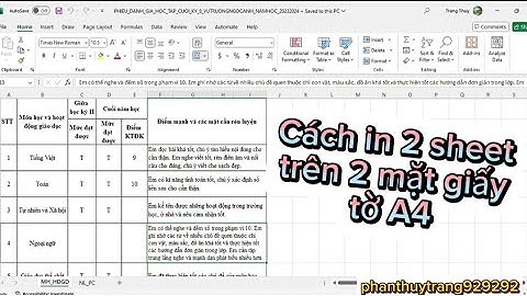 Cách in 2 sheet lên 2 mặt giấy của tờ A4 trên Excel
