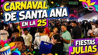 está en vivo las mejores fiestas Julias, carnaval Santa Ana de noche