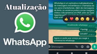 Saiu novo jeito de enviar emoji whatsapp ❤️???? reaja a uma conversa com emojis whatsapp 2022