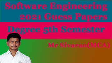 Software Engineering 2021 Guess Papers || By Mr Sivarao