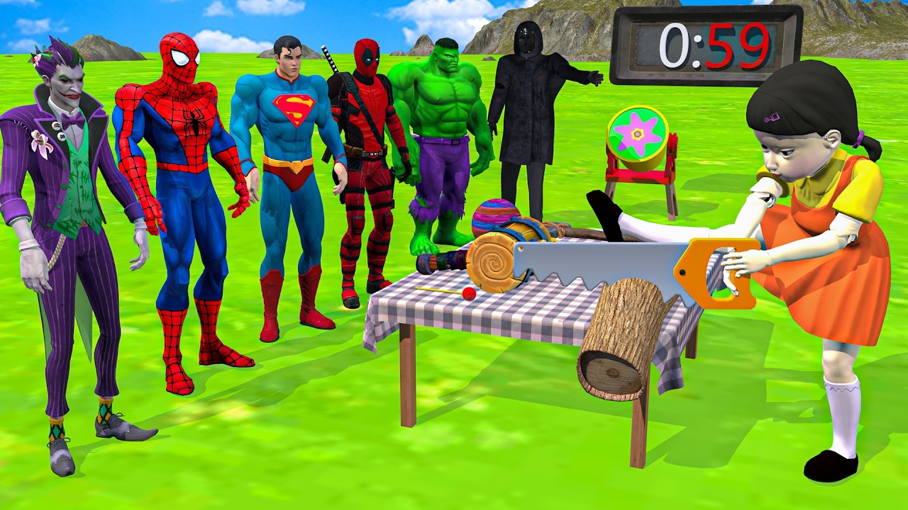 Fun 3D superhero game shoot eggs wooden door 5 times challenge Spiderman