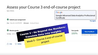 Famous go beyond the numbers translate data into insights coursera weekly challenge 5 answers Profile