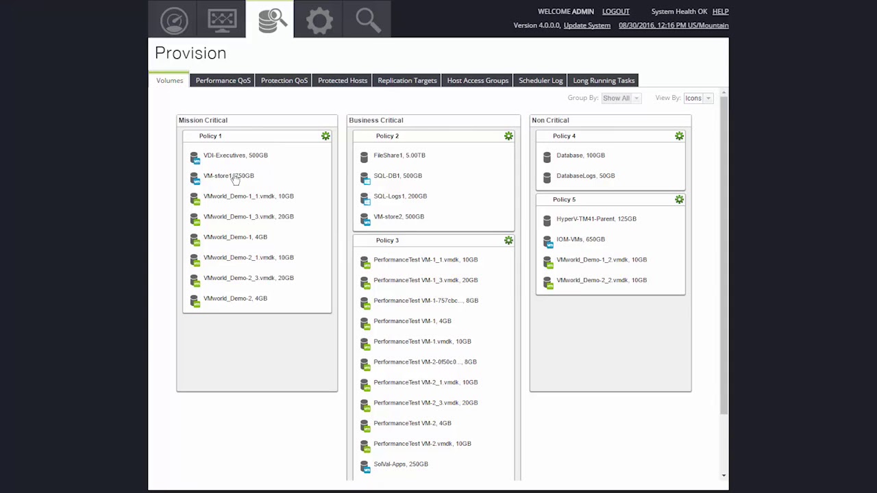 Pivot3 Demo  - Data Protection Quality of Service