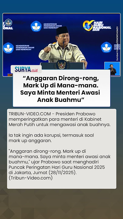Prabowo Geram: Anggaran Dirong-rong, Mark Up di Mana mana Saya Minta Menteri Awasi Anak Buahmu