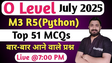 O Level M3 R5 Important Questions | Python marathon for O Level | m3 r5 o level