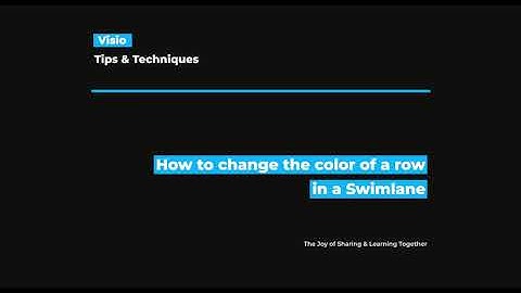 Visio - How to change the color of a row in swimlane