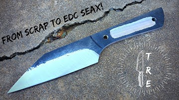Forging A Piece Of Scrap 5160 Into An EDC Seax Knife | Knife Makers Vlog