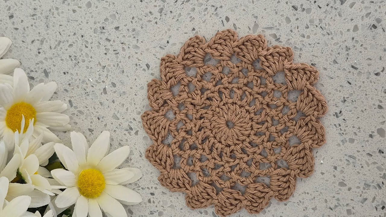 Easy crochet coaster for absolutely for beginners! #crochet #handmade #craft #knitting 