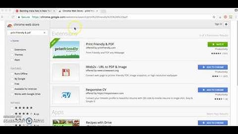 Using the Google Extension Print Friendly and PDF