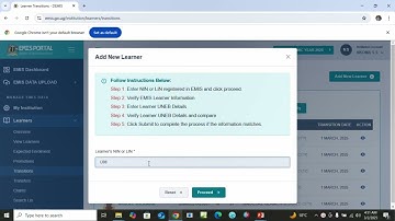 How to transition Learners on EMIS Portal using LIN from Primary Level PLE to Secondary Level USE