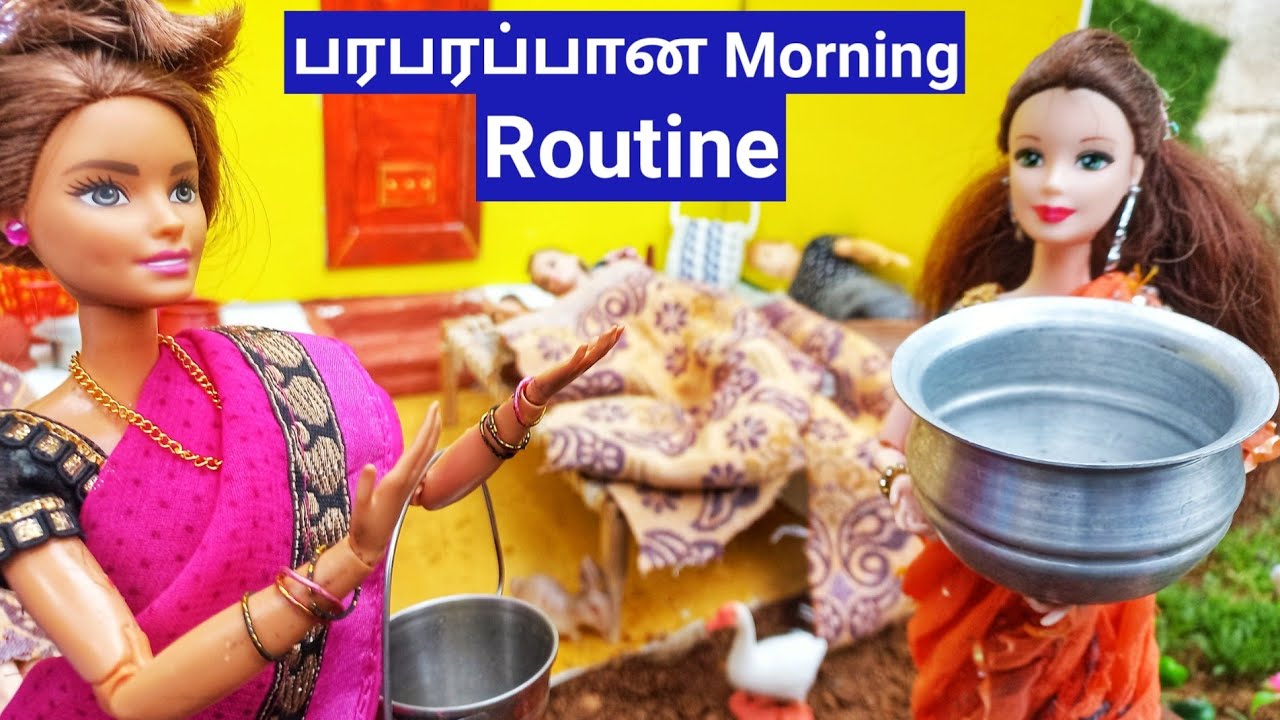 Village ல் Barbie ன் பரபரப்பான Morning Routine/ Morning routine in Indian village/ Indian Barbie