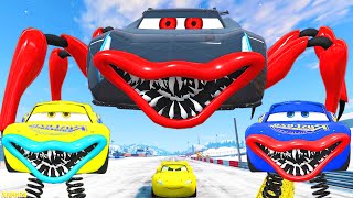 Live Epic Escape From Lightning McQueen Eater Monsters | McQueen VS Lightning McQueen | BeamNGDrive6