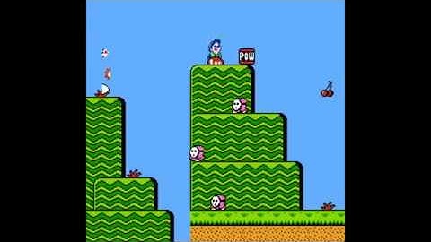 Super Mario Bros. 2 Game Genie Code version comparison: EKIEPS - Random sounds mixed into the music