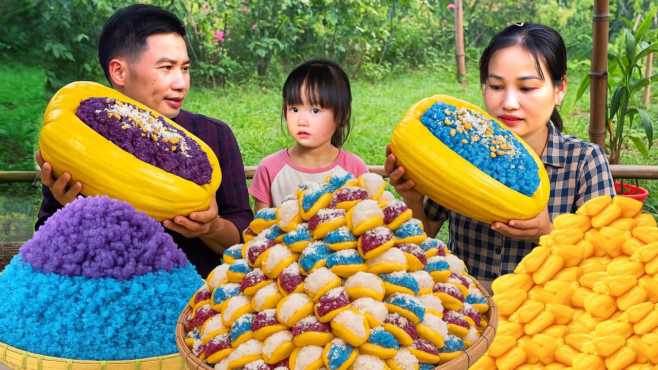 Happy Family Harvesting 100Kg+ Jackfruit - How to Make Colorful Jackfruit Sticky Rice Cakes to Sell