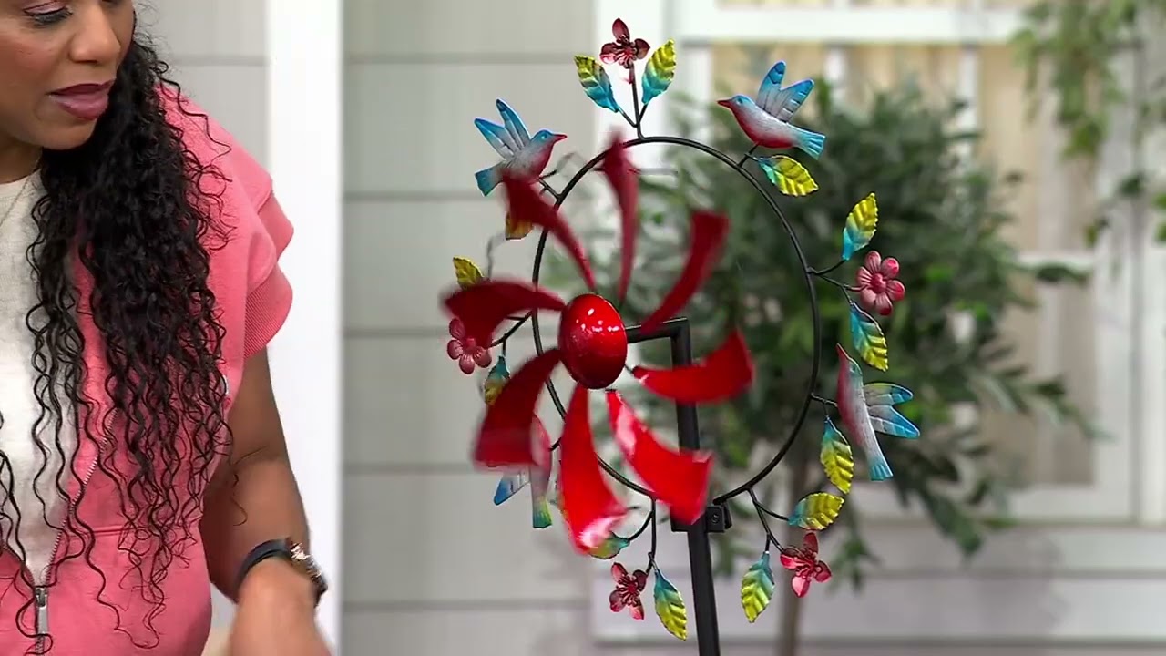 Plow & Hearth Interchangeable Garden Wind Spinner on QVC - YouTube
