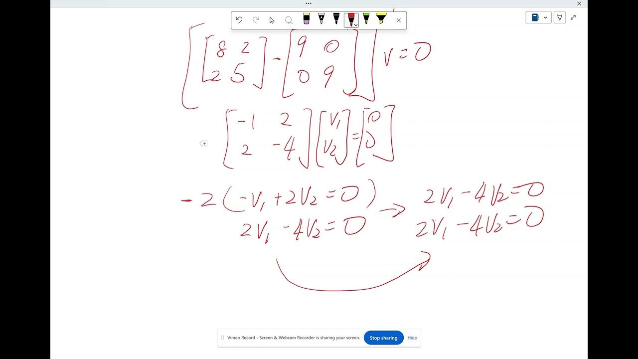 18 Part 4 Example of finding eigenvalue and vectors - YouTube