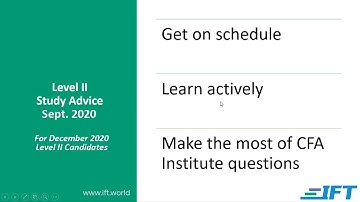 Level II CFA: Study Advice - Sept 2020