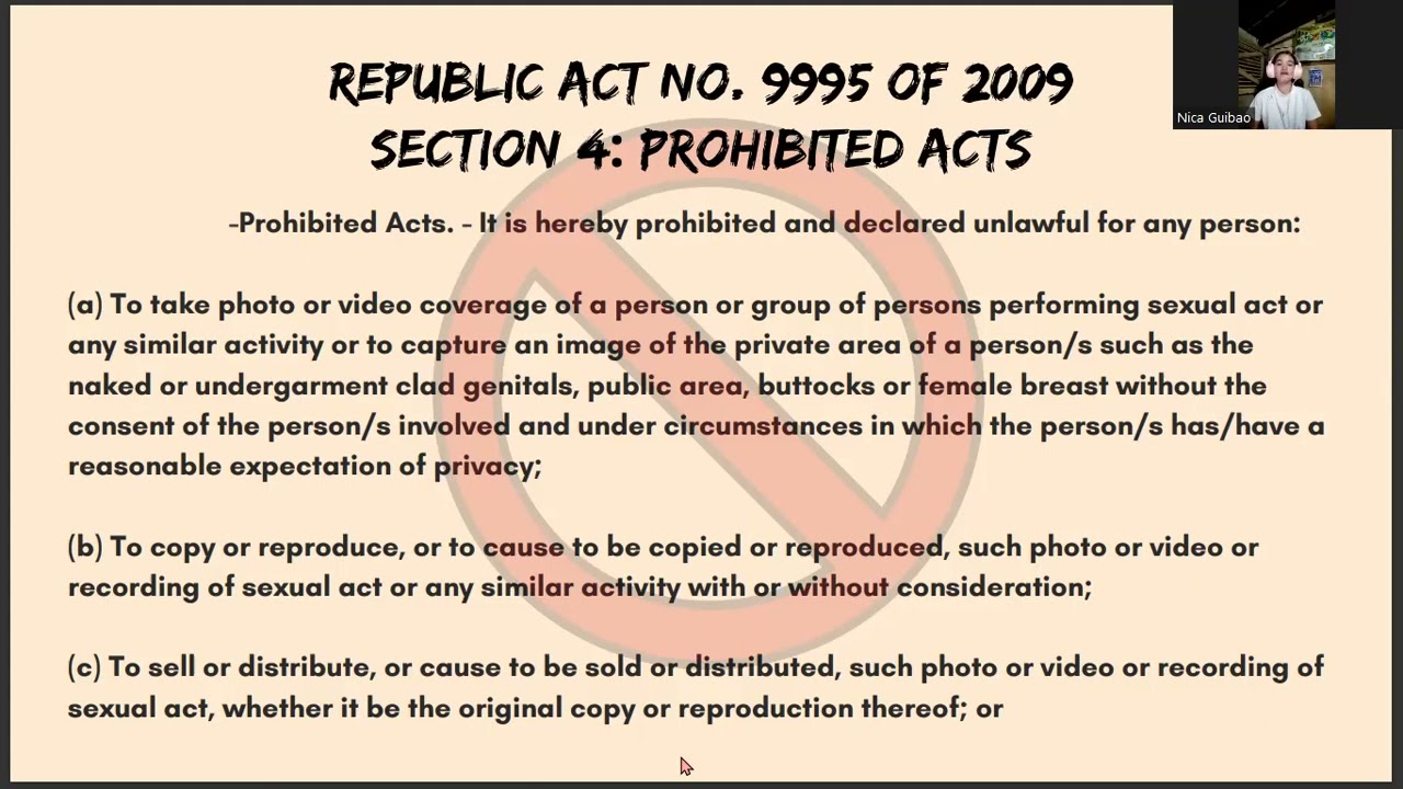 R.A 9995 (The Anti-photo and video voyeurism act of 2009)